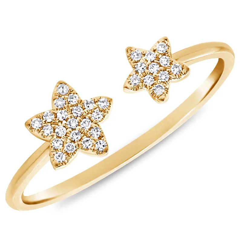 Light rings ideal for everyday finger comfort wear -Diamond Star Wrap Ring