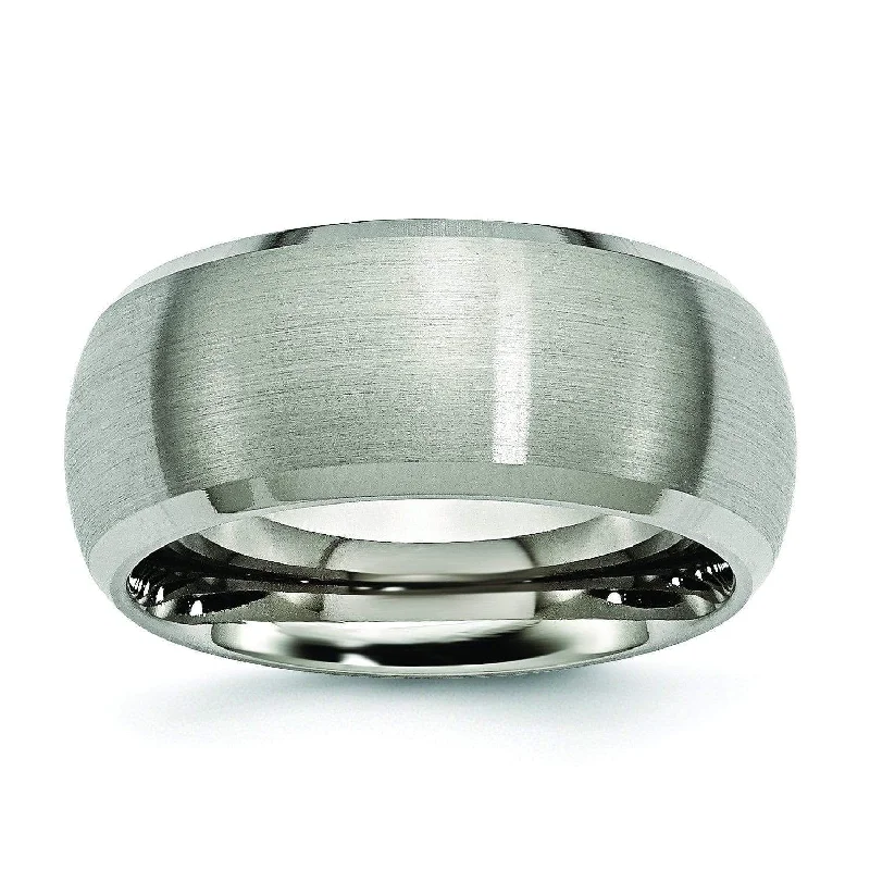 Wild rings with raw gemstones for finger beauty -Domed 10mm Titanium Ring High and Matte Finish