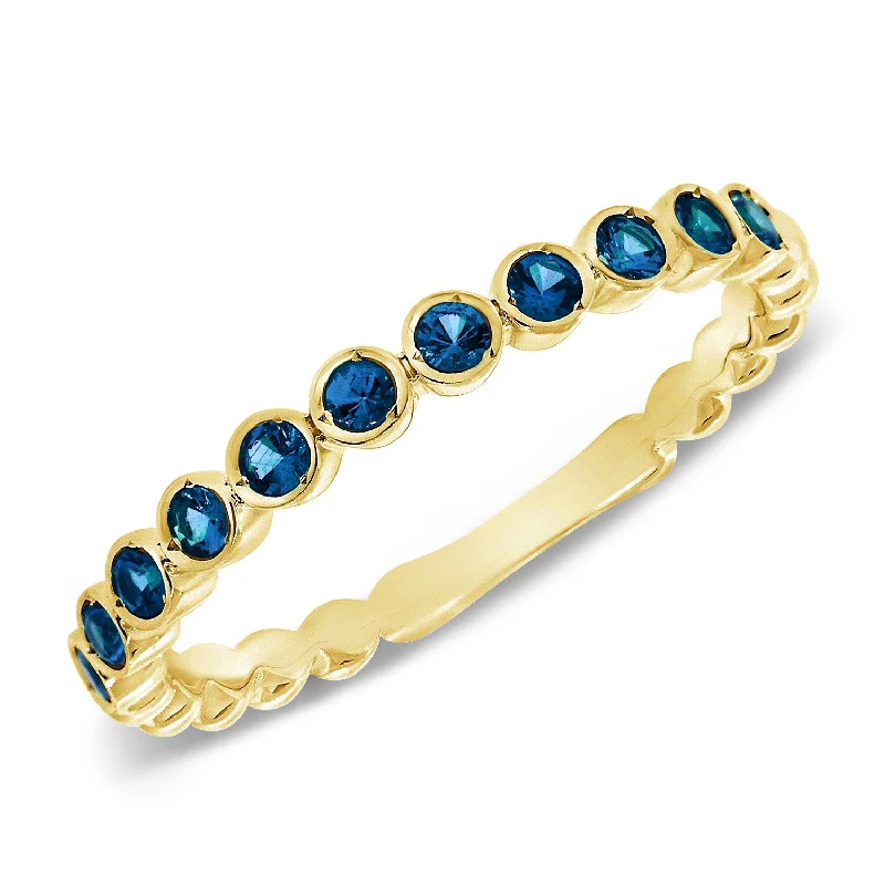 Rings featuring ruby for vibrant red finger shine -Elegant Sapphire Eternity Ring in 14K Gold