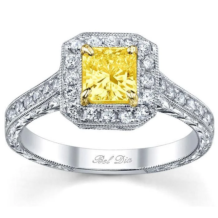 Bold rings with striking shapes for finger flair -Fancy Yellow Diamond Engagement Ring