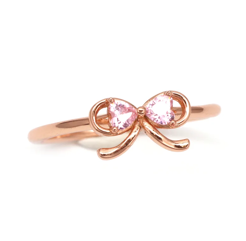 Natural rings with raw stones for organic appeal -Madoka Ribbon Ring