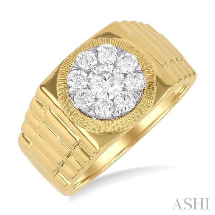 Trendy rings with modern designs for youthful flair -MENS LOVEBRIGHT DIAMOND RING