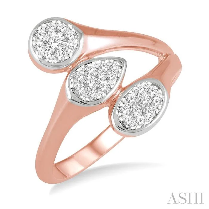 Rings perfect for layering with slim finger bands -MIXED SHAPE LOVEBRIGHT DIAMOND FASHION RING