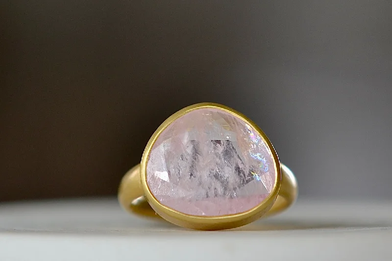 Dainty rings ideal for delicate finger embellishments -Morganite Greek Ring