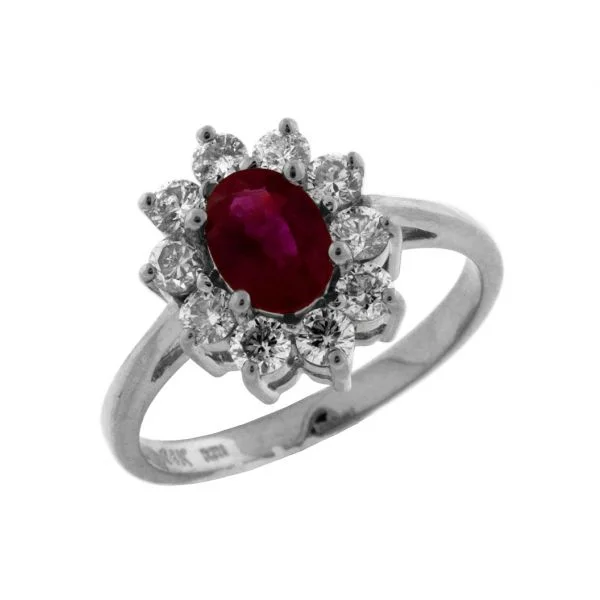 Glamorous rings perfect for dazzling evening finger wear -White Gold Ruby Ring