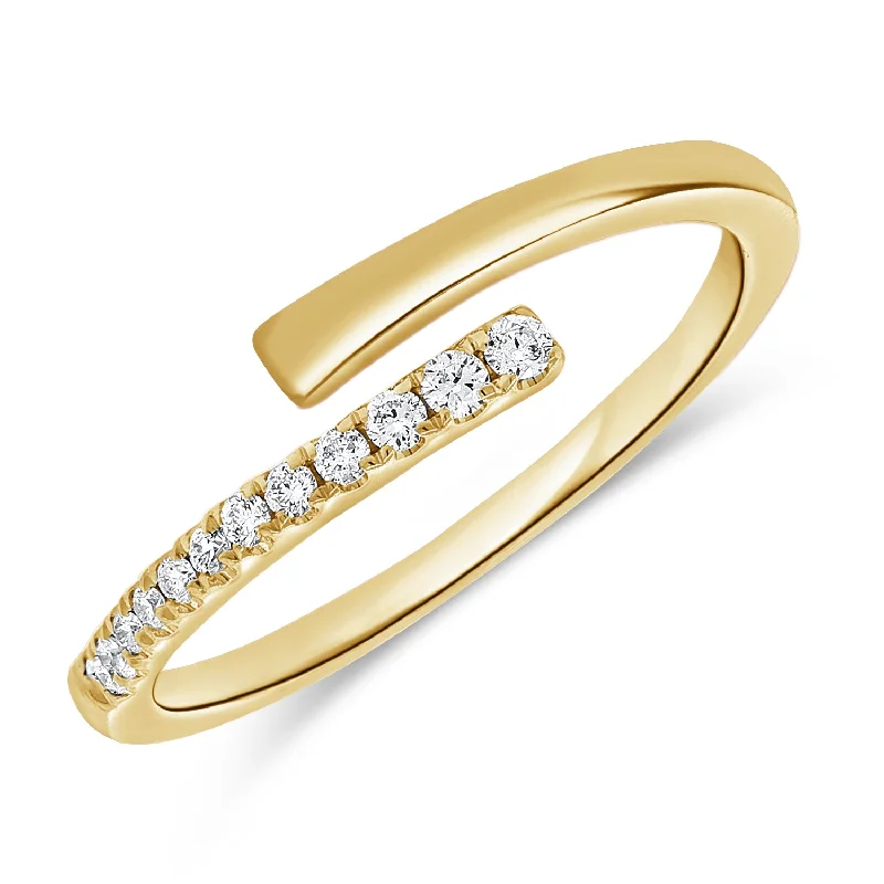 Trendy rings with modern designs for youthful flair -OKGs Collection 14K Gold Wrap Ring with Diamonds