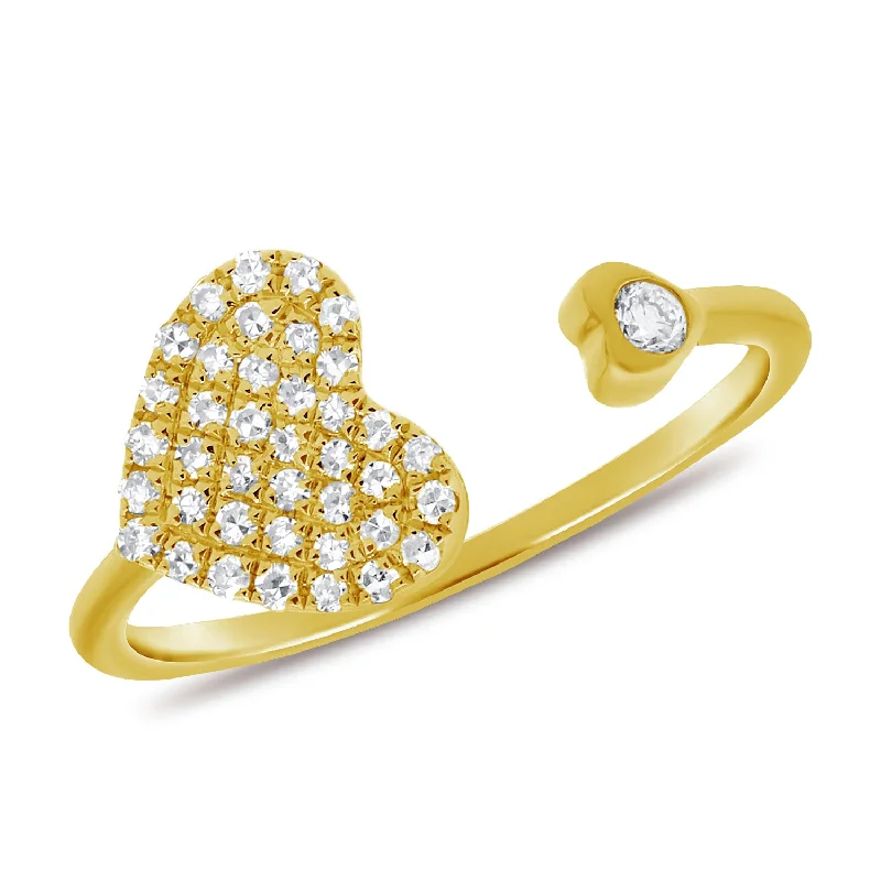 Rings perfect for gifting with brilliant stone shine -Open & Wrap Diamond Heart Ring