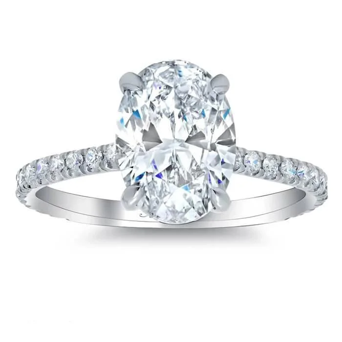 Rings featuring vivid stones for bold finger flair -Oval Pave Lab Grown Diamond Engagement Ring