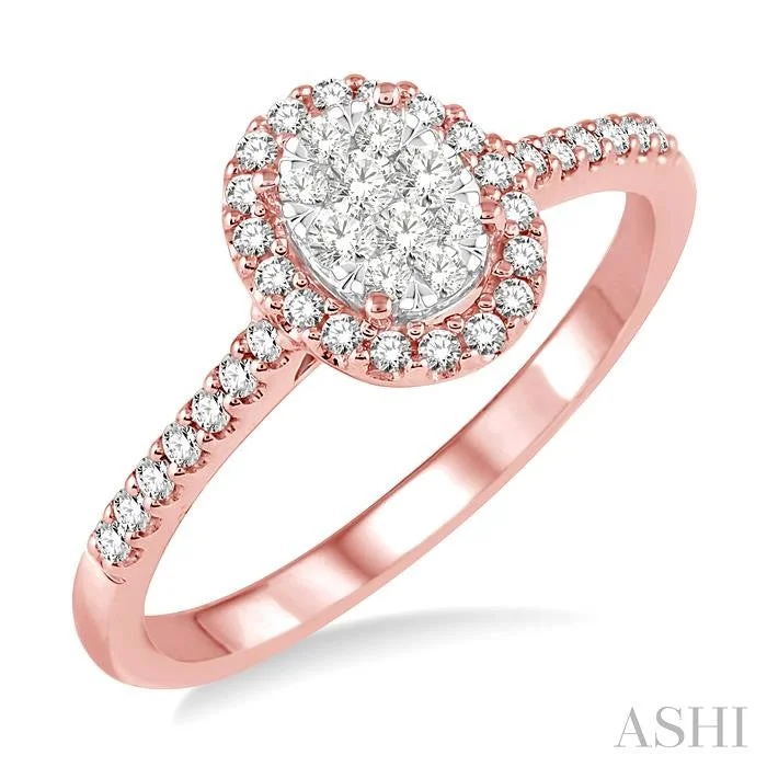 Rings perfect for gifting with brilliant stone shine -OVAL SHAPE HALO LOVEBRIGHT ESSENTIAL DIAMOND ENGAGEMENT RING