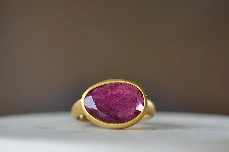 Rustic rings with hammered bands for textured flair -Pink Tourmaline Greek Ring