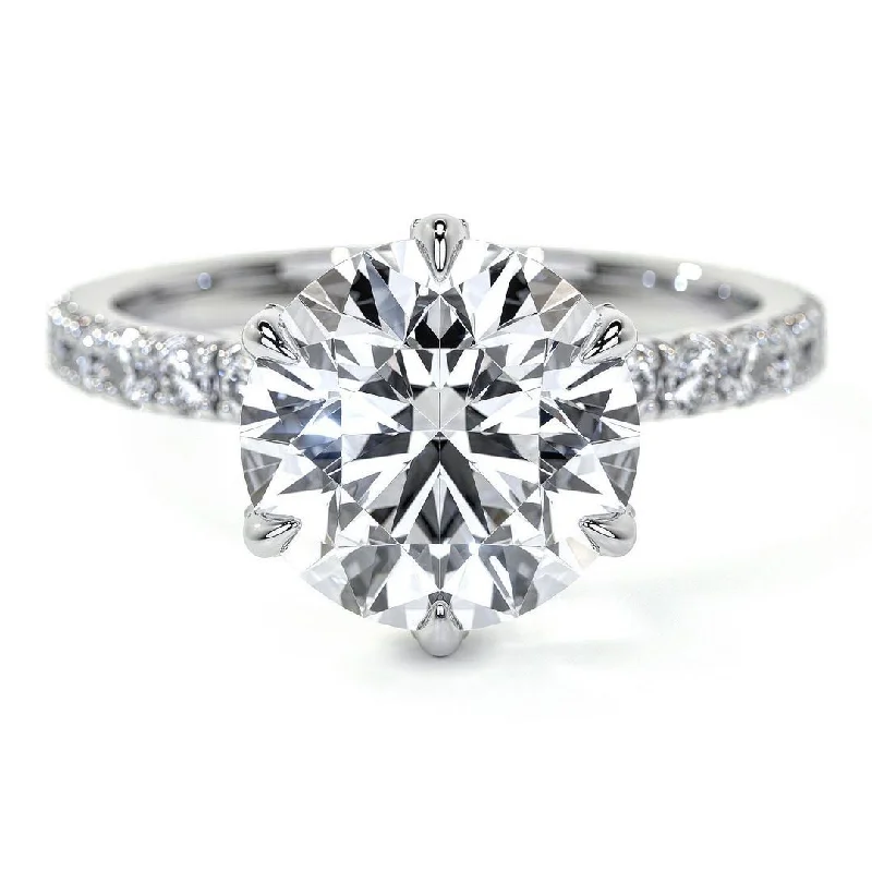 Light rings ideal for everyday finger comfort wear -Luxurious Diamond Engagement Ring with Pave Setting