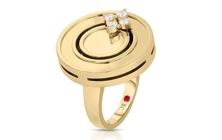 Sharp rings with sleek cuts for contemporary style -Roberto Coin Love In verona Disc Ring