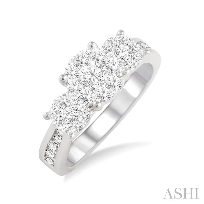 Secure rings with set stones for lasting wear -ROUND SHAPE PAST PRESENT & FUTURE LOVEBRIGHT ESSENTIAL DIAMOND RING