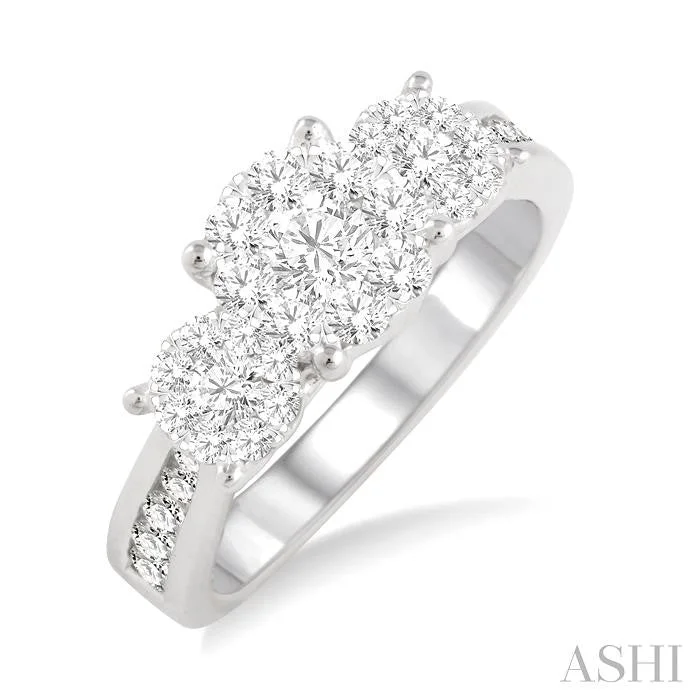 Rings perfect for layering with slim finger bands -ROUND SHAPE PAST PRESENT & FUTURE LOVEBRIGHT ESSENTIAL DIAMOND RING