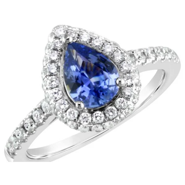 Rings featuring vivid stones for bold finger flair -White Gold Pear Cut Sapphire Ring