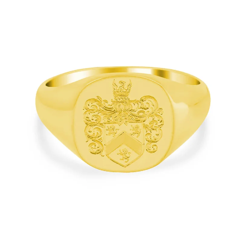 Glamorous rings perfect for dazzling evening finger wear -Men's Square Signet Ring - Small - Hand Engraved Family Crest / Logo