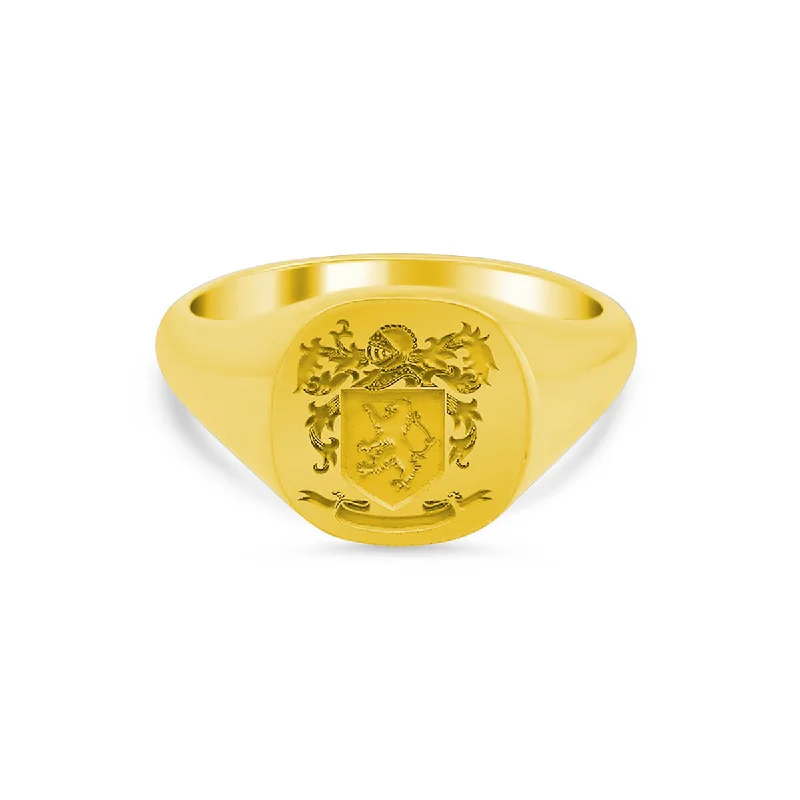 Dainty rings ideal for delicate finger embellishments -Women's Square Signet Ring - Medium - Laser Engraved Family Crest / Logo