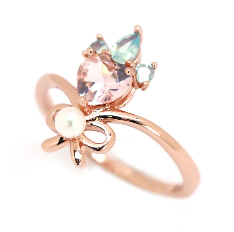 Rings made with eco-conscious stones for sustainability -Strawberry Pearl Ring