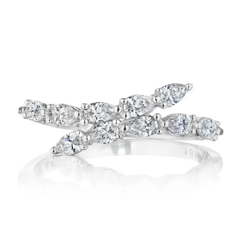 Slim rings for stackable finger fashion combinations -Tacori 18k Stilla Pear Diamond Ring