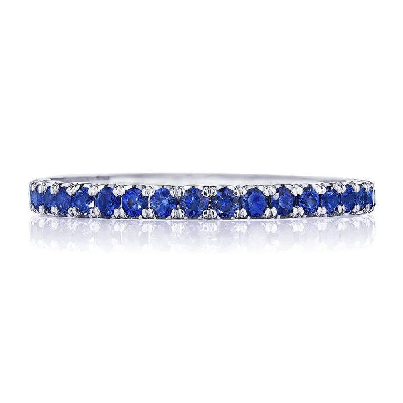 Quirky rings with offbeat stone finger designs -Tacori Sculpted Crescent String of Sapphires Ring