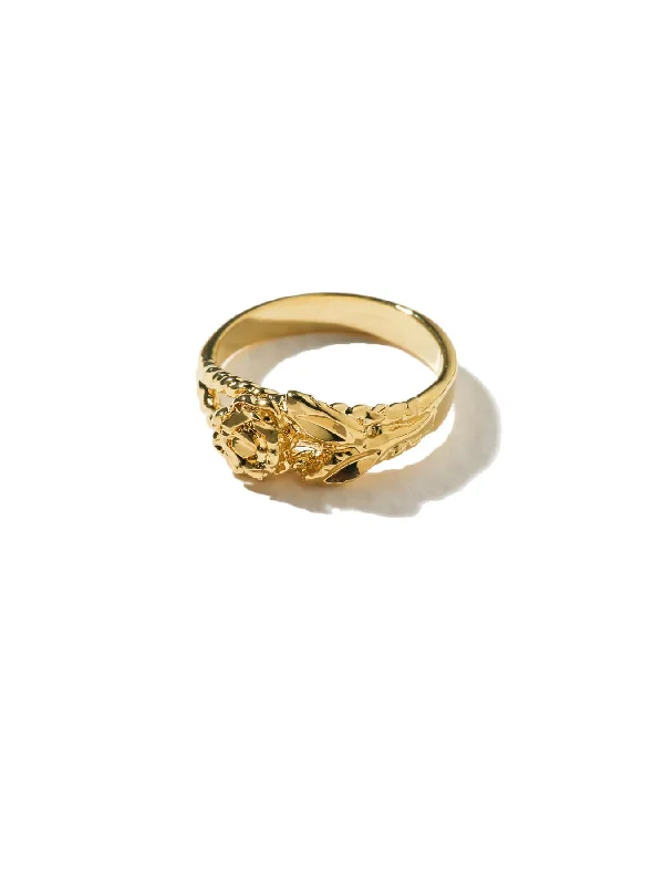 Sharp rings with sleek cuts for contemporary style -The Gold Rose Ring