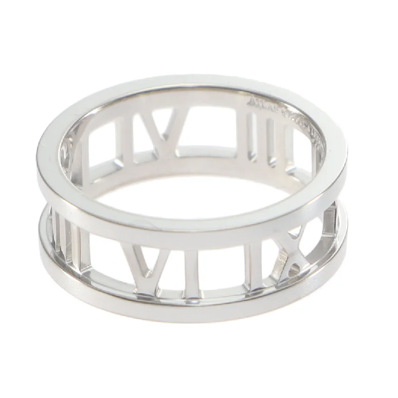 Rings made with eco-conscious stones for sustainability -Tiffany & Co. Atlas Open Eternity Band Ring 18k White Gold 7mm US 6.25